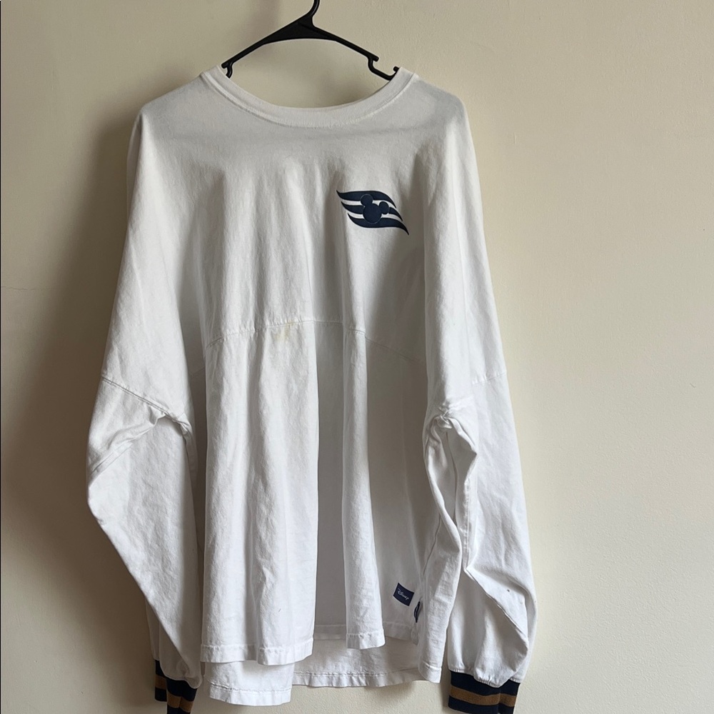 Men's White Long-Sleeve Graphic Crew Shirt